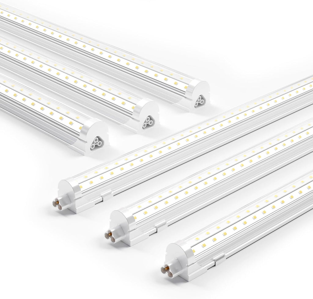 Ensenior 6 Pack 4 FT Led Shop Lights, 6000K Clear White, 5000LM Super Bright