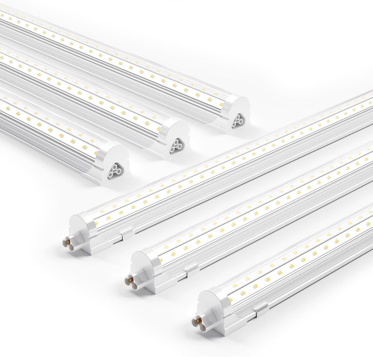 Ensenior 6 Pack 4 FT Led Shop Lights, 6000K Clear White, 5000LM Super Bright