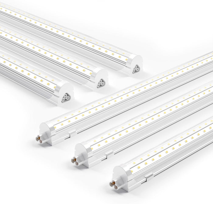 Ensenior 6 Pack 4 FT Led Shop Lights, 6000K Clear White, 5000LM Super Bright