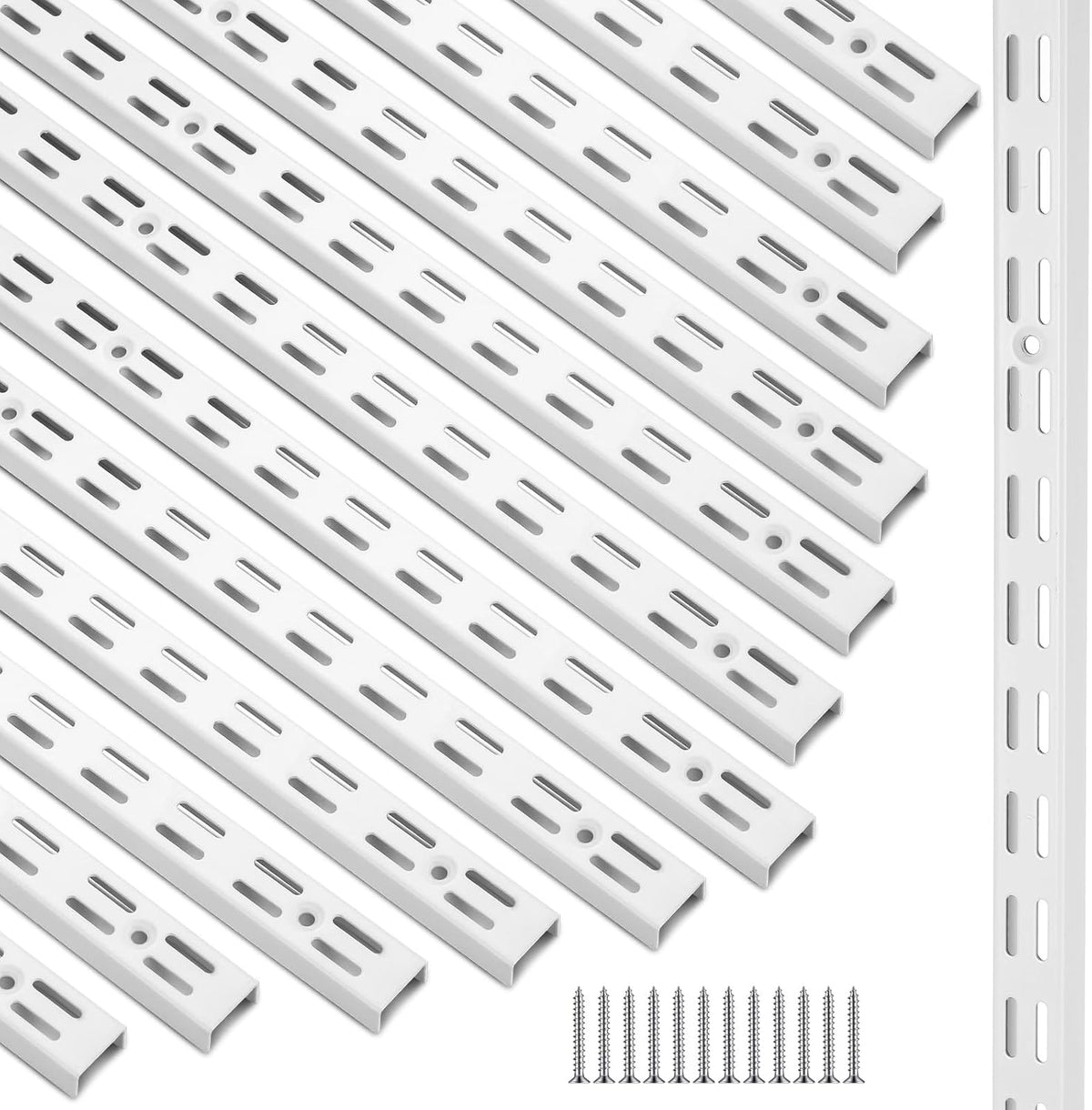 morningro 12 pack 25" dual track shelving rail, main product view