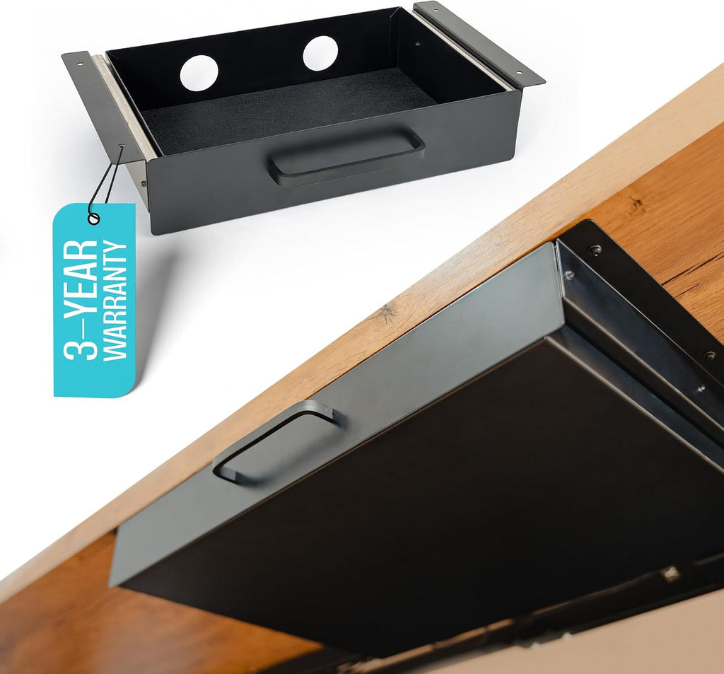 under desk drawer slide out attachment - carbon, main product view