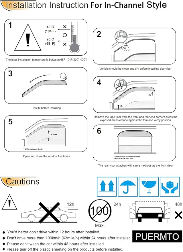 Side Window Visor Wind Deflector, 1994-2010 Mazda B2300/B4000, 1994-2008 Mazda - Image 7