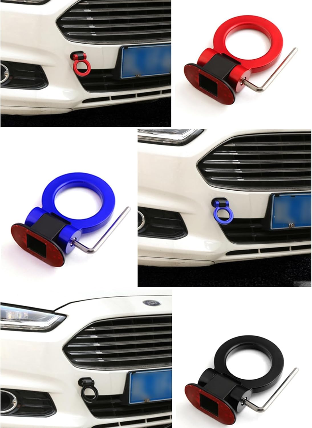 ABS Trailer Hitches for Car Front Bumper Universally Easy Installation Decorative Tow Hook Decorations Sticker