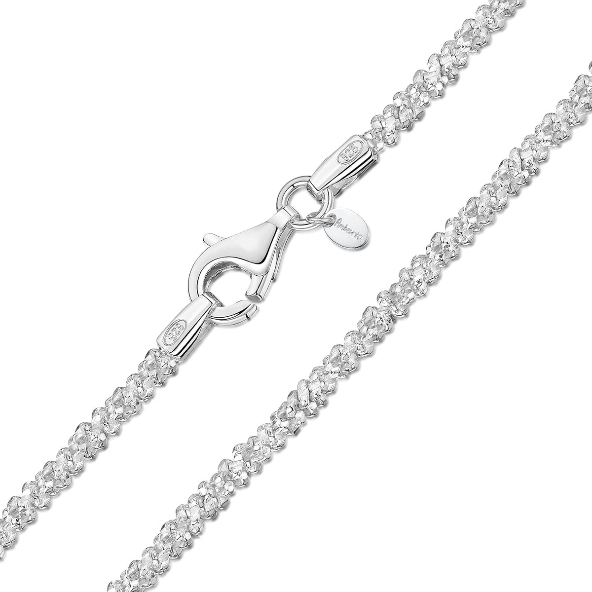 amberta italian 925 sterling silver diamond chain for, main product view