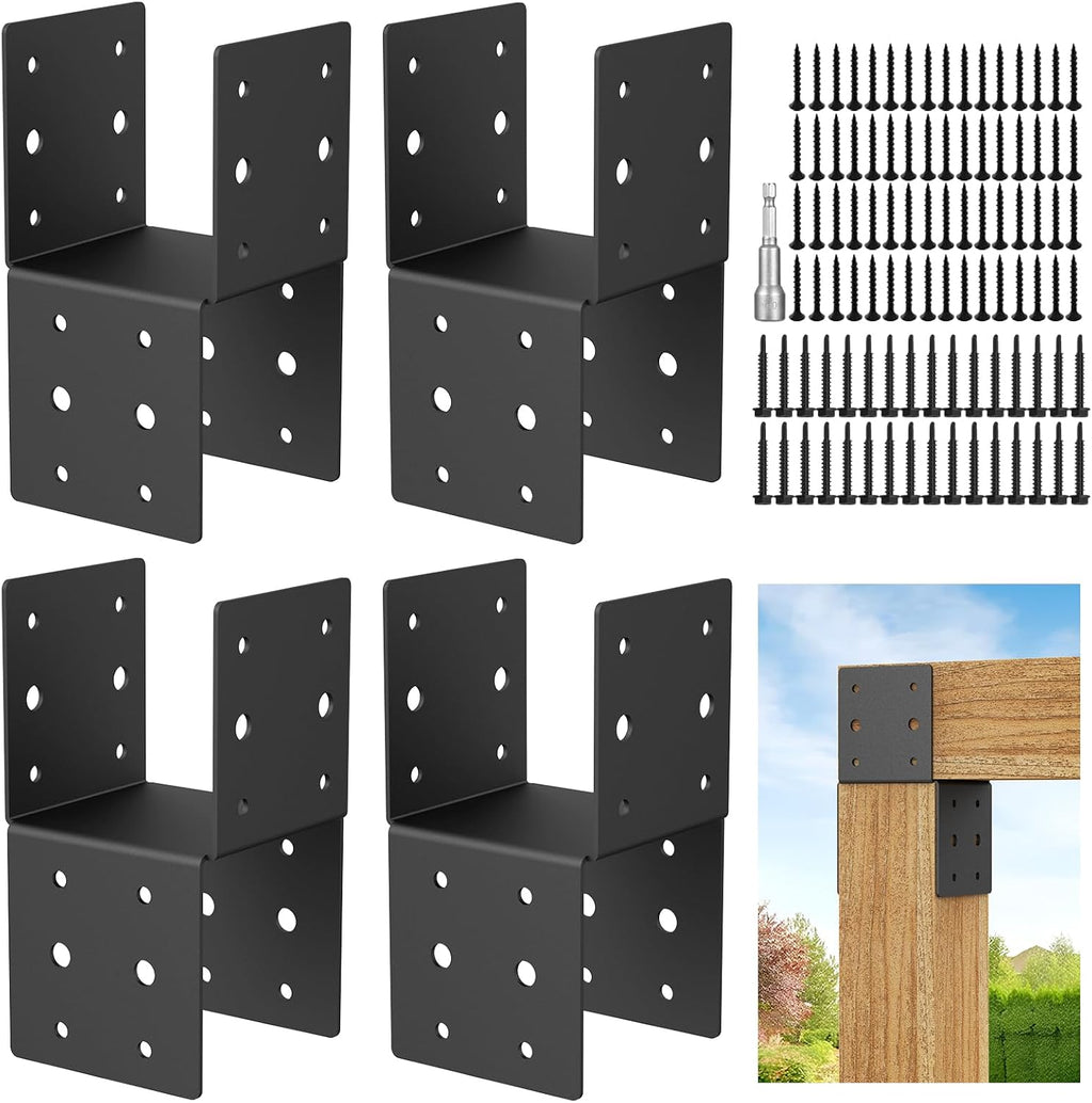 4x4 post brackets, heavy duty steel connectors for, main product view
