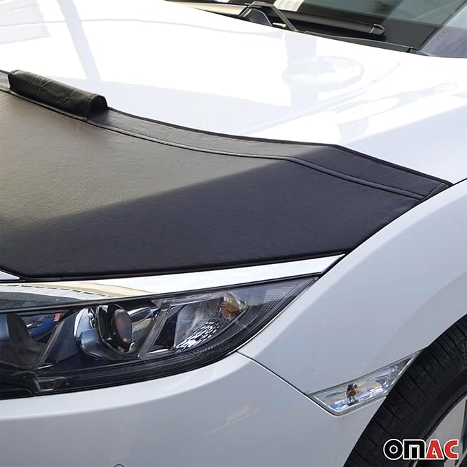 OMAC Car Bonnet Mask Hood Bra for Toyota Yaris 2013-2020 Black 1 Pc - Image 3