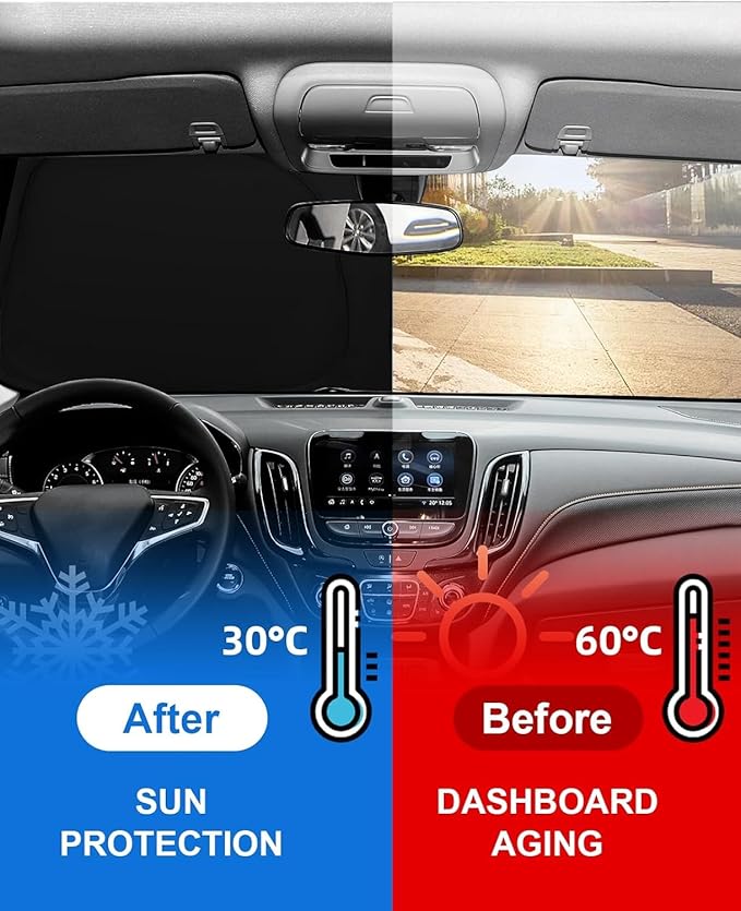 for Charger 2025 Windshield Cover Sunshade Foldable Shield - Image 3