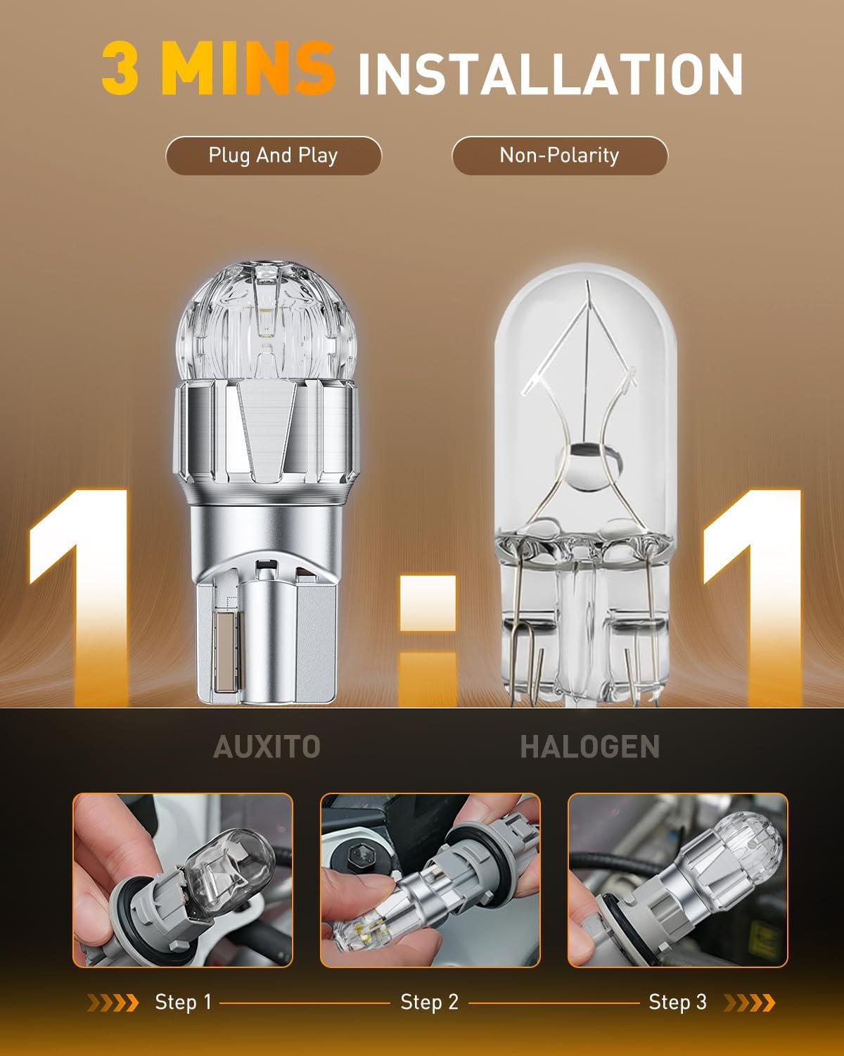 OXILAM 194 LED Bulb for License Plate Bulb Super Bright, 168 T10 W5W 2825 LED Bulb for Dome Door Map Courtesy Trunk Cargo Dash LED Interior Light Bulb, Pack of 2