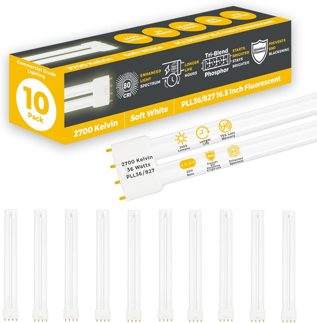 GoodBulb PLL36/827 | 36W 16.5" Twin Tube Compact Fluorescent Light Bulb | 4-pin