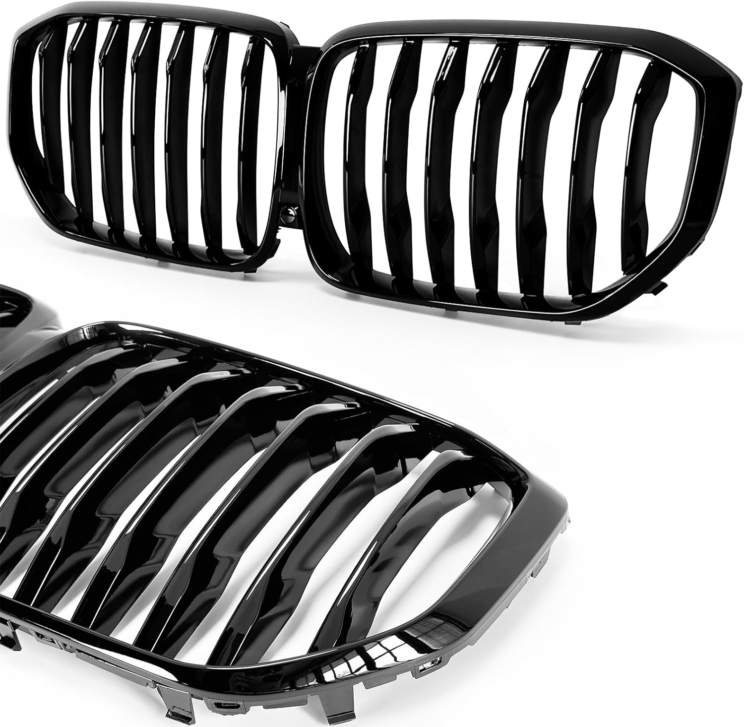 X5 G05 Gloss Black Kidney Grill Grille Fit for 2019 2020 2021 2022 2023 BMW X5 G05 (Gloss Black-Single Slats)