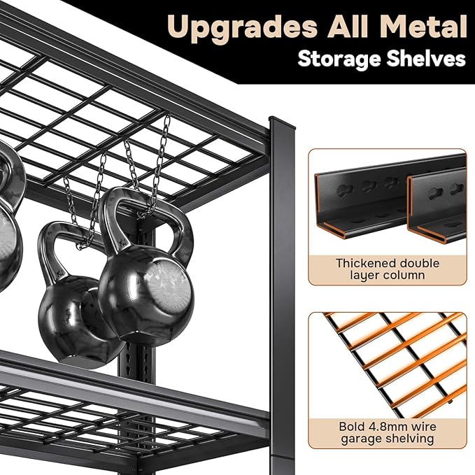 47.2''W Wire Shelving Unit, 3500LBS Capacity Heavy Duty Storage - Image 3