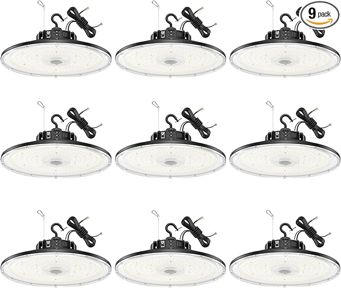 BBESTLED 9Pack UFO LED Low Bay Light 4000K 80W 100W 150W 21, 000Lumen 3000K by BBESTLED