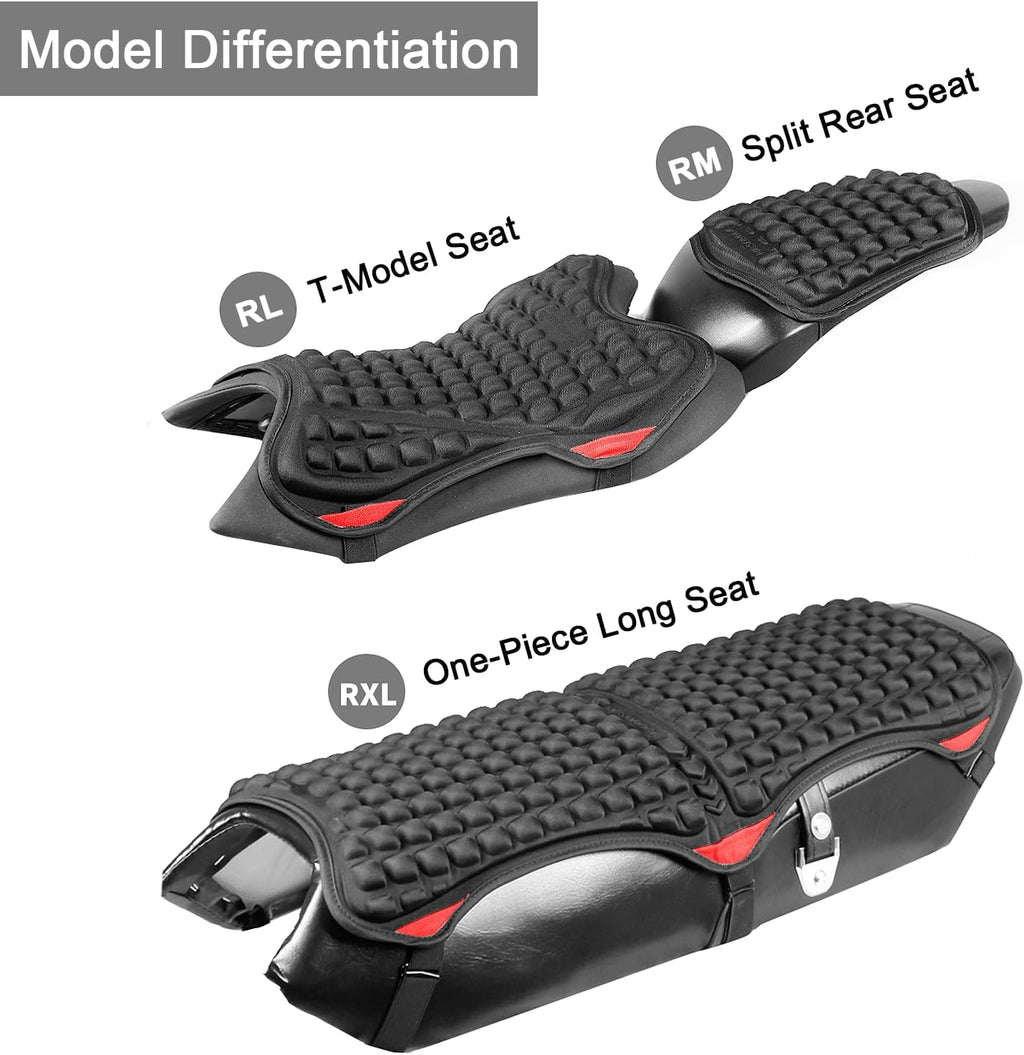 SaferCCTV Motorcycle Seat Cushion,3D Motorcycle Seat Pad,Butt Protector Pads,Comfortable Motorcycle Seat Cover,Motorcycle Seat Cover ATV Padded Seat Protector,Size L