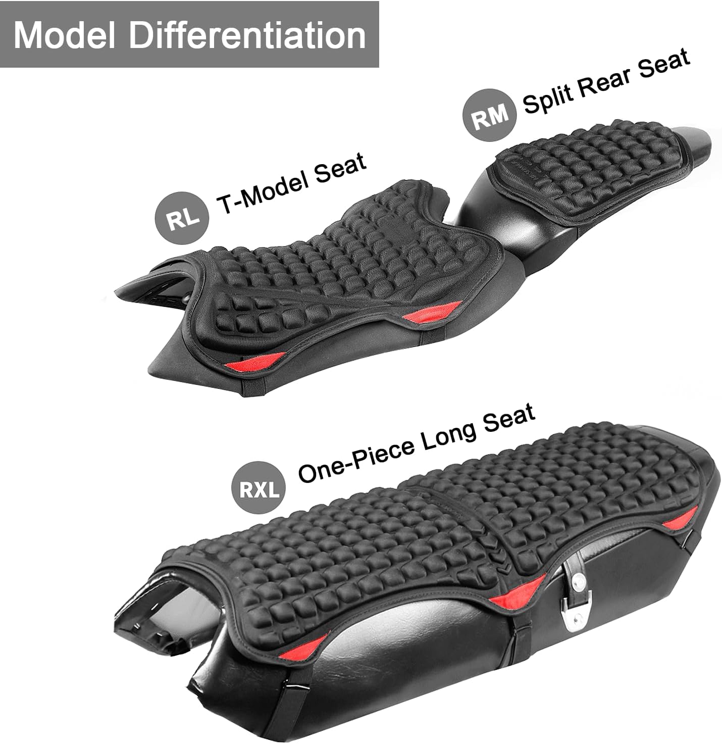 SaferCCTV Motorcycle Seat Cushion,3D Motorcycle Seat Pad,Butt Protector Pads,Comfortable Motorcycle Seat Cover,Motorcycle Seat Cover ATV Padded Seat Protector,Size L