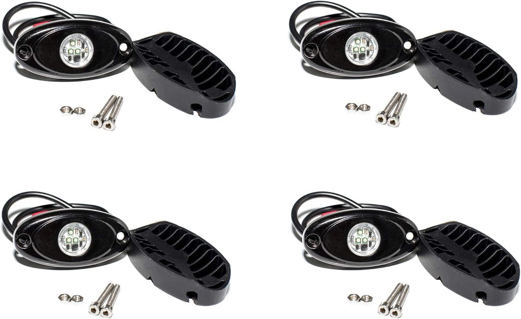 YONEDA 4 Pods Blue Rock Lights 6000K 3LED Bright LED Underglow Lights IP68 Waterproof for Trucks SUV UTV ATV RZR Car Boats Pickup Motorcycle