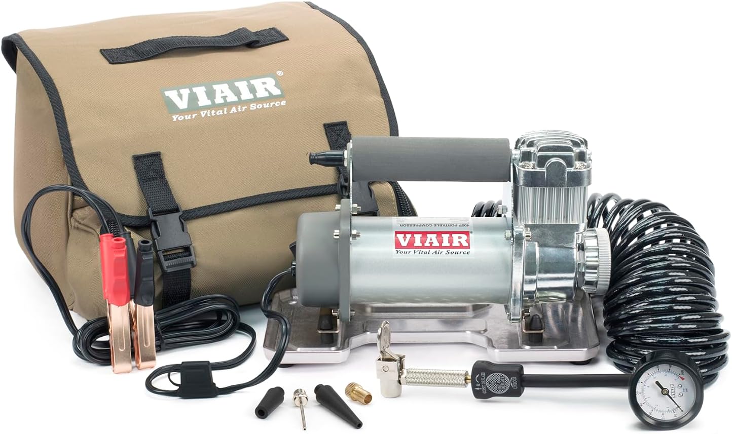 VIAIR 400P - 40043 Portable Compressor Kit. Tire Pump, Truck/SUV Tire Inflator, For Up to 35 Inch Tires