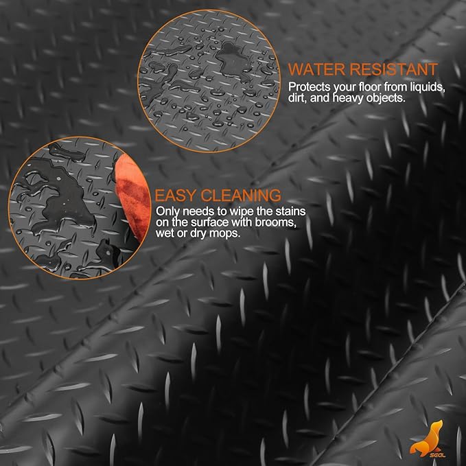 SEAL 4 x 6 Ft Premium Garage Floor Mat, Solid 2.8mm Thickened Black Commercial - Image 4