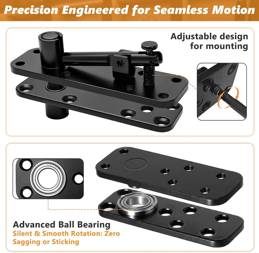 hidden door pivot hinge, 570lbs load capacity heavy, side view
