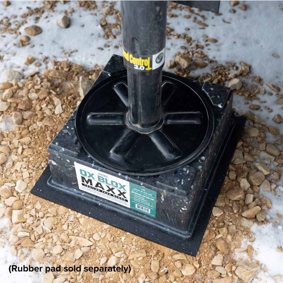 4-Pack OX BLOX MAXX Heavy Duty Trailer Jack Block, 5th Wheel RV Block | For 9" Round Feet; 9" & Smaller Feet Nest Securely Within Ridges;10.5x10.5x4.5 Inches; 6.8 lbs Weight; 10,000 lbs Capacity