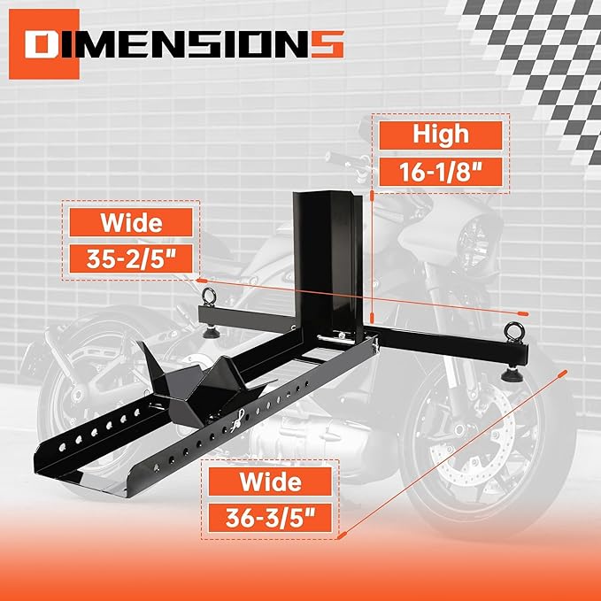 ECOTRIC Motorcycle Wheel Chock Stand Upright 1800lb Capacity, Adjustable - Image 2