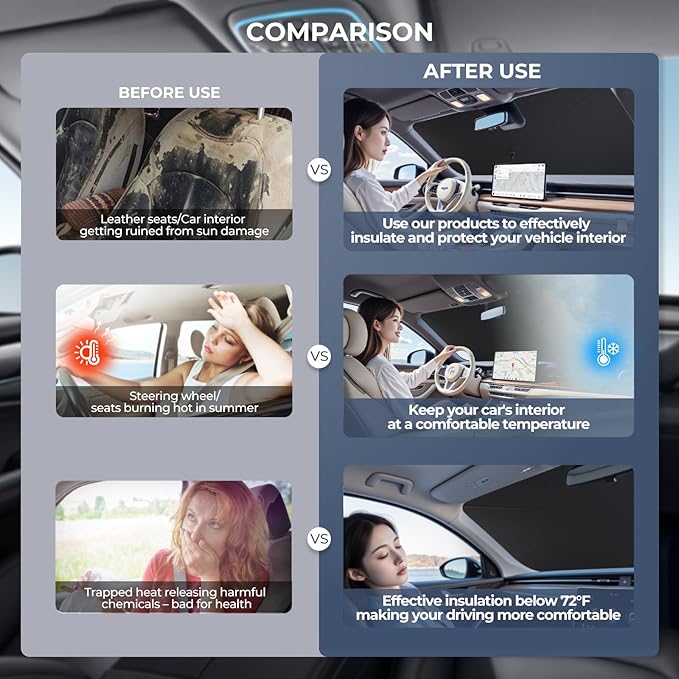 Windshield Sun Shade Umbrella for 2019-2025 Volkswagen VW Jetta Accessories: - Image 3