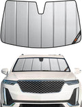Pigenius Windshield Sunshade for Cadillac XT6 2020-2025 (Luxury 3-Row SUV), Premium Grey Leather Finish