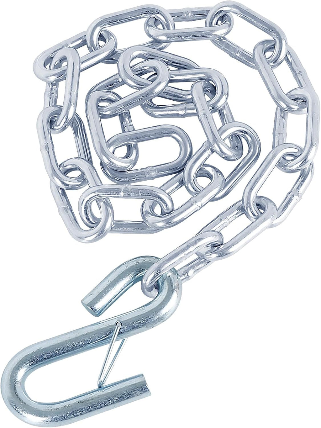 NBJINGYI 5/16" X 27" 2PCS Grade 30 Trailer Boat Gooseneck Safety Chain with Spring Clips with One S Hook