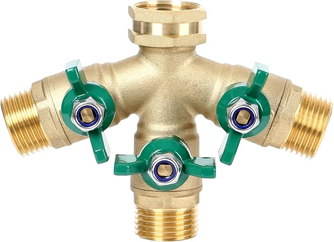 STYDDI Full Flow 3-Way Garden Hose Splitter, Solid Brass High Volume 3 Way Hose by STYDDI