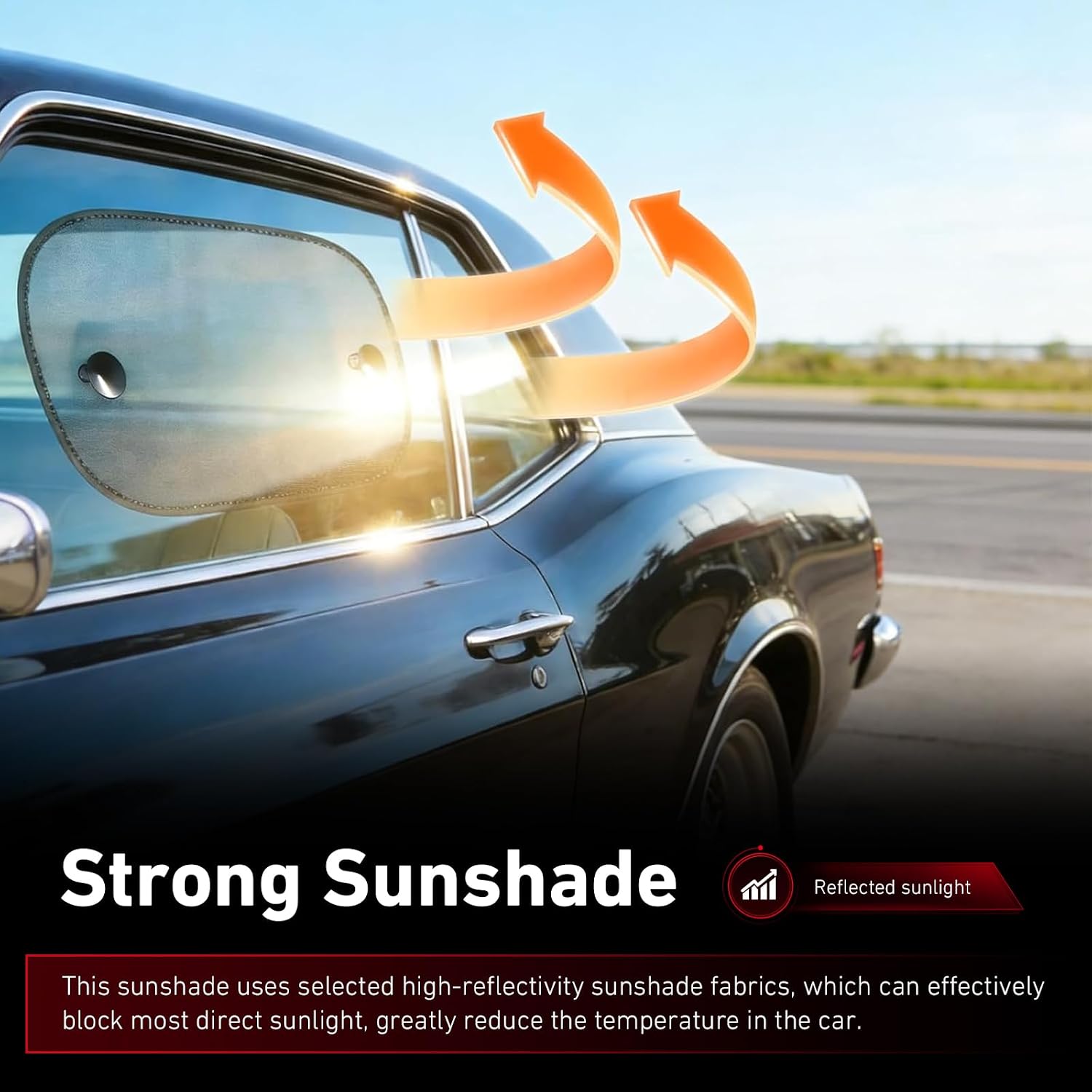 2 PCS Car Window Shades, 20"x12" Car Side Window Sun Shade, Suction Cup Automotive Sun Shade, Car Window Sunshades for Baby Camping Napping, Fits Most Cars SUVs Trucks