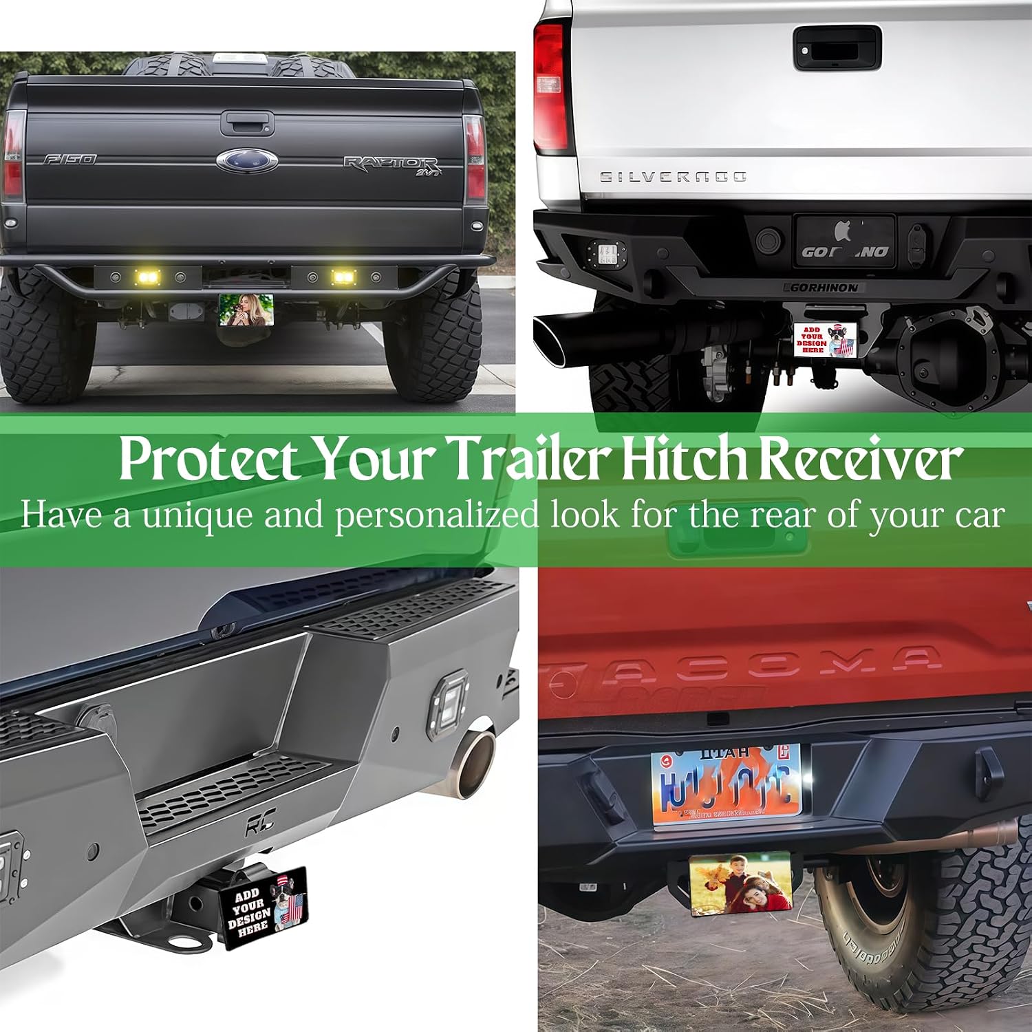 Custom Hitch Cover Personalized Metal Trailer Hitch Covers with Lock for 2 inch Receivers Truck Accessories for Car SUV