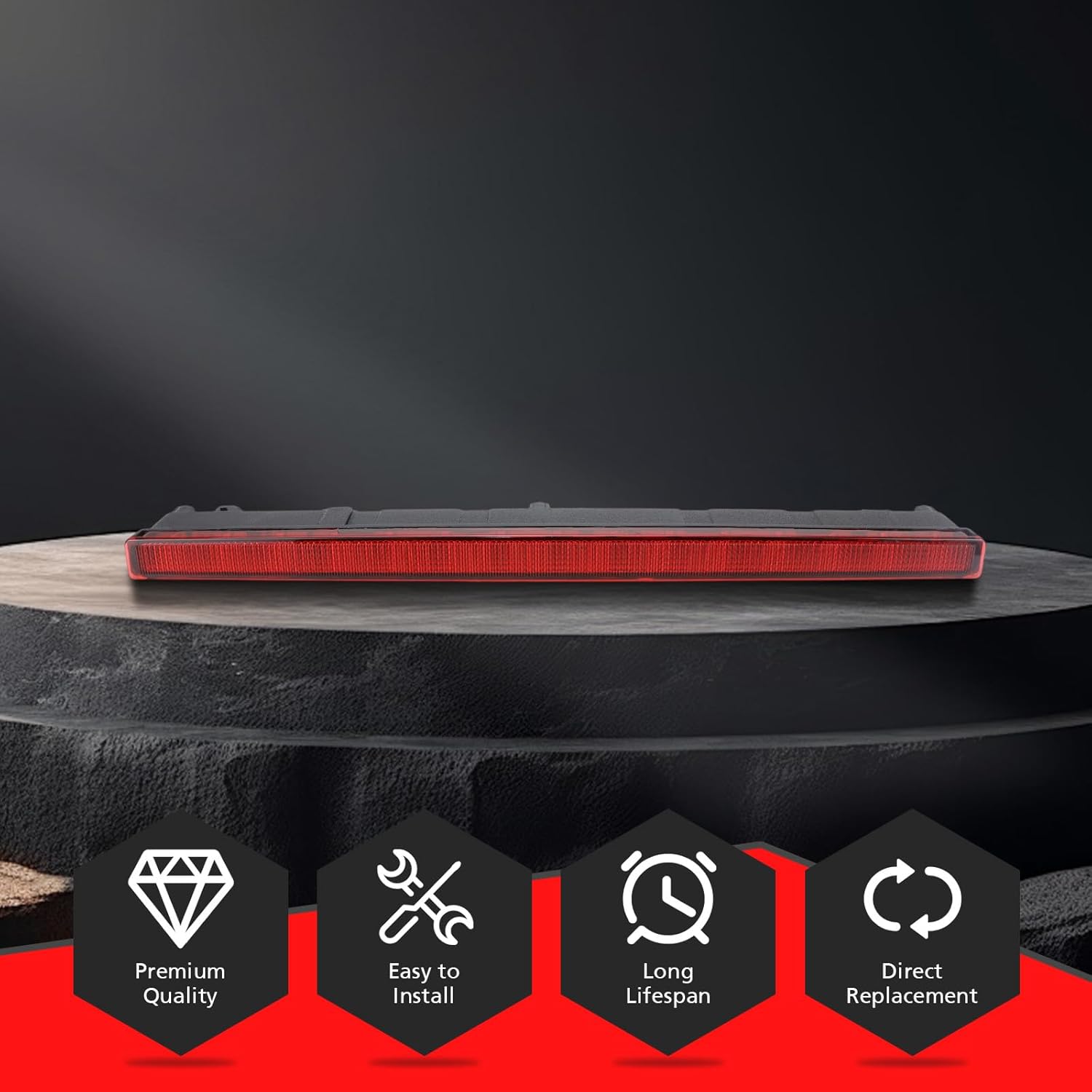 923-297 Third Brake Light 3rd Brake Light Compatible with Jeep Gladiator 2020 2021 2022 2023 2024 2025 68338388AC Center High Mount Stop Light
