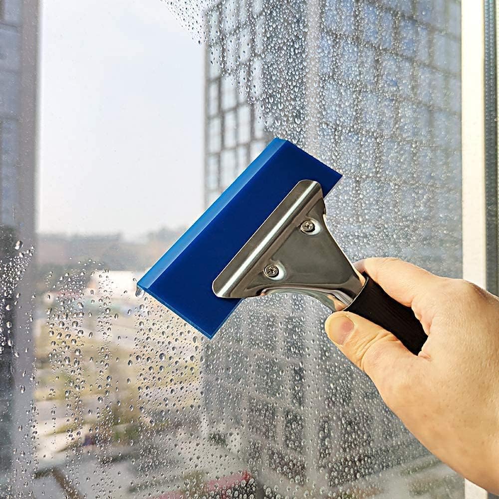 RockRose 5" Anti-Slip Handle Professional Squeegee for Window Tinting & Vinyl Wrap Applicator - Rubber Squeegee with Stainless Steel Handle Streak-Free Auto Window Cleaner for Car Available Various