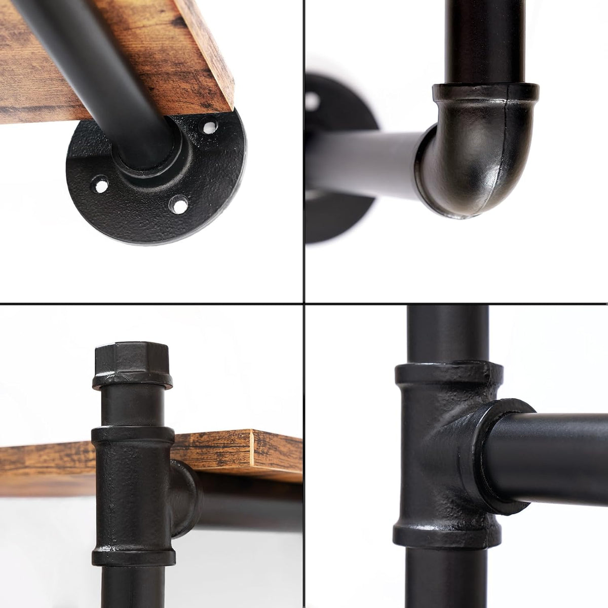 industrial pipe clothing rack,wall mounted clothes rack with, package contents