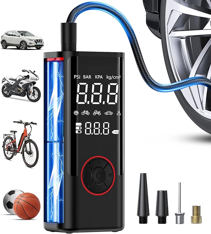 Tire Inflator Portable Air Compressor, Cordless Air Pump by InflaVive