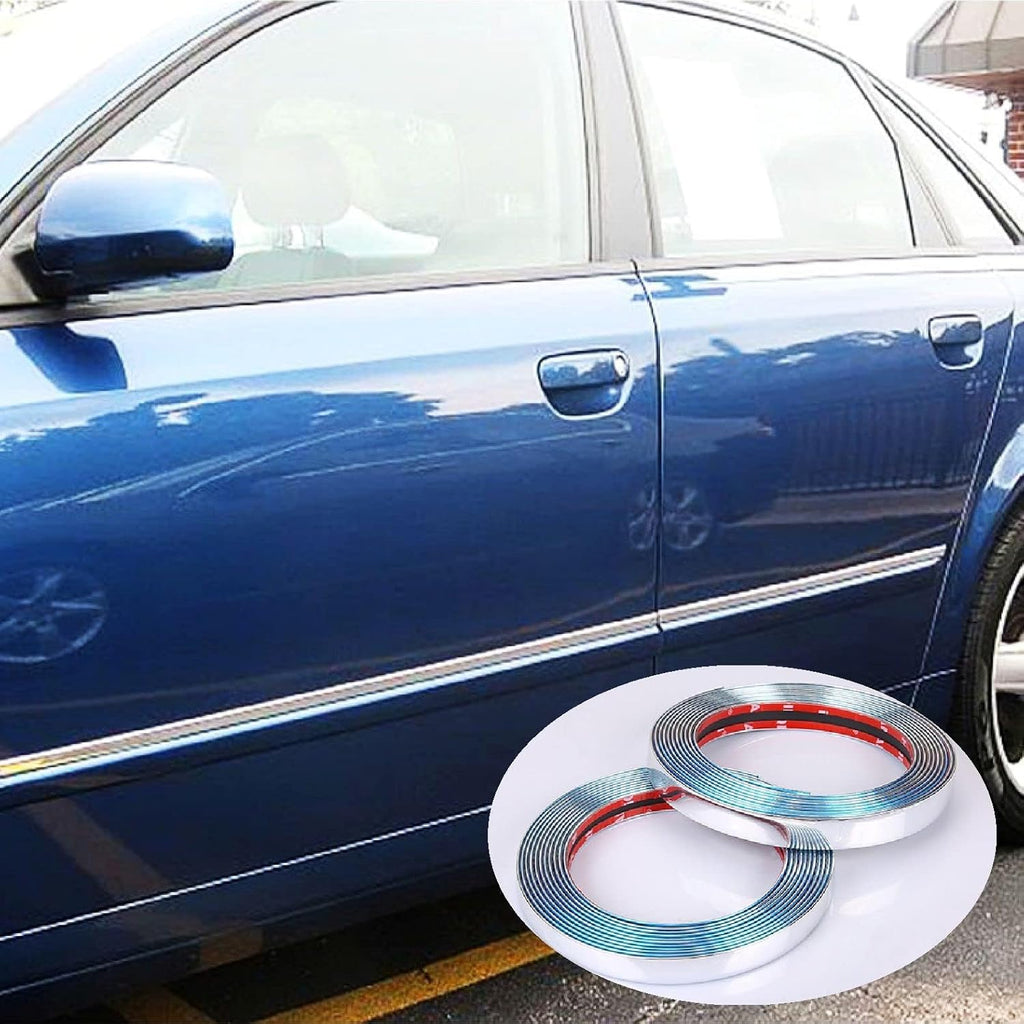 16Ft Chrome Silver Automotive Car Exterior and Interior Molding Trim Universal Bumper Window Door Body Side Decorative Strip Scratch-Proof (1 inch (25mm))