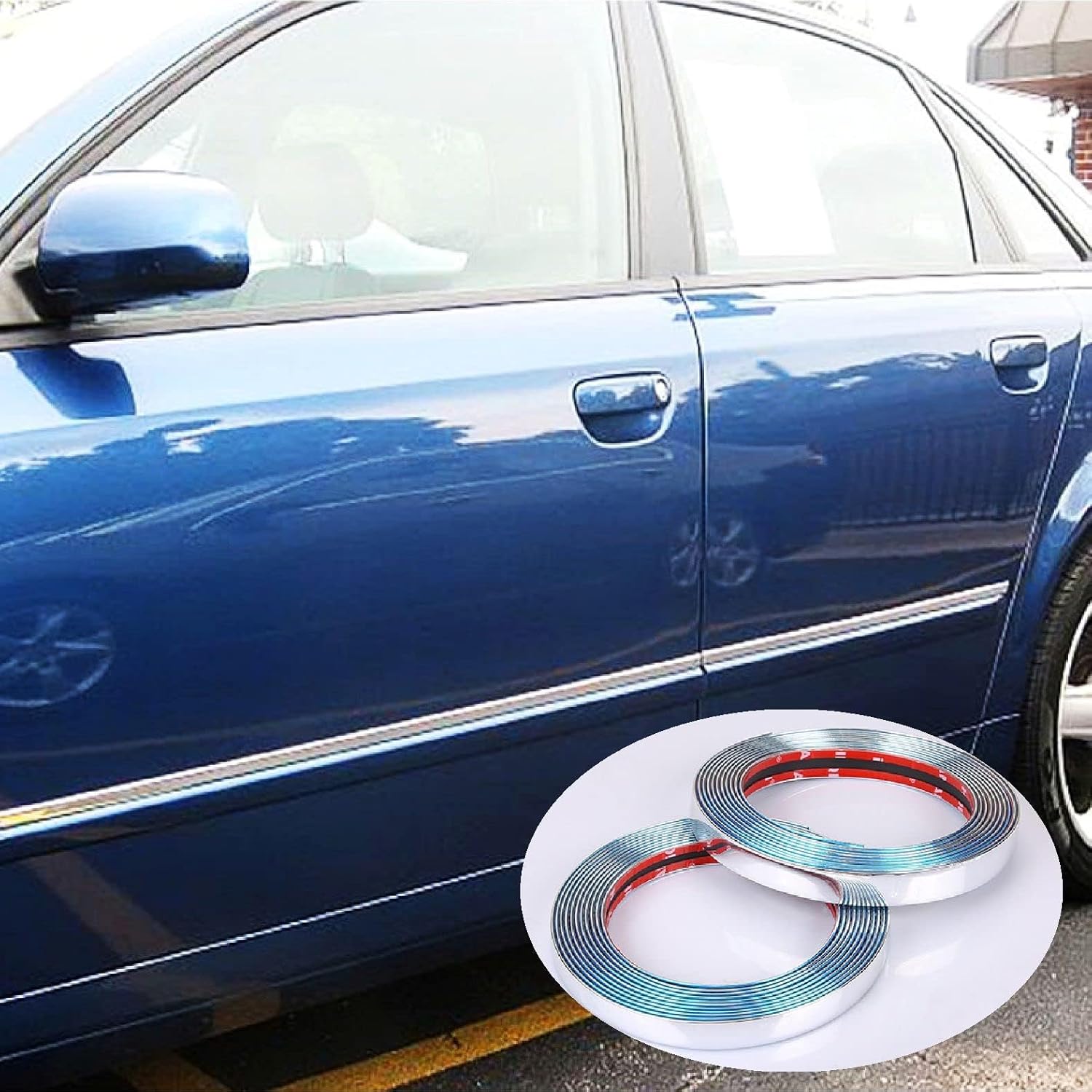 16Ft Chrome Silver Automotive Car Exterior and Interior Molding Trim Universal Bumper Window Door Body Side Decorative Strip Scratch-Proof (1 inch (25mm))
