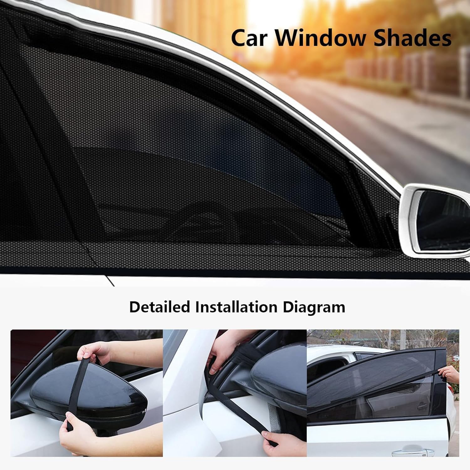 2/4pcs Car Front Window Screen Mesh, Suitable for Camping, Travel, UV-Protection, Breathable Mesh Car Window Sunshade for SUV Cars