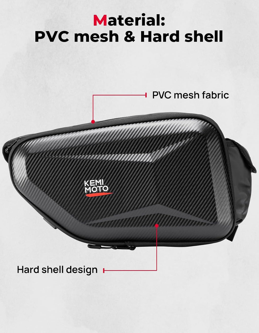 KEMIMOTO Motorcycle Saddlebags Expandable 20-30L Eva Hard Side Bag Compatible with Ninja500 400 Grom 2022-2025 Navi Z125 Dirt Bike Dual Sport Mini Motorcross Motorbike 30L