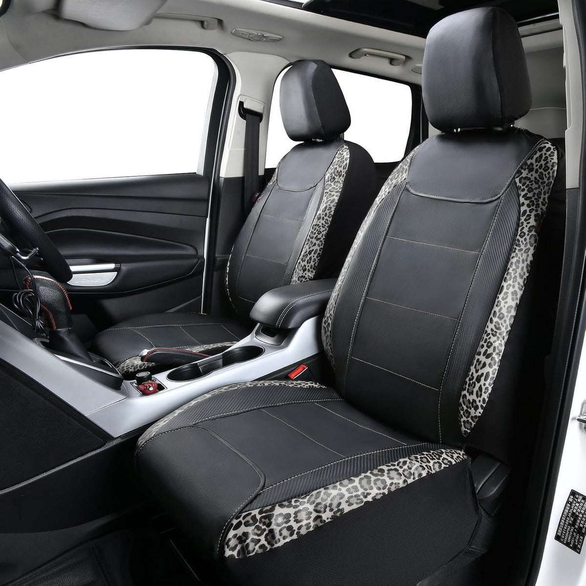 flying banner car seat covers faux leather waterproof, close-up detail