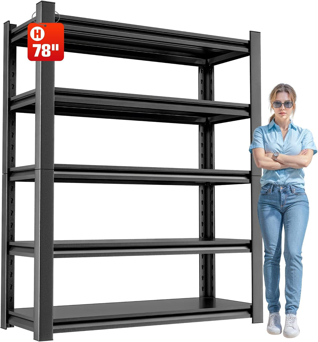 Metal Garage Shelving Unit, 5 Tier Heavy Duty Storage Shelf, and Industrial Use