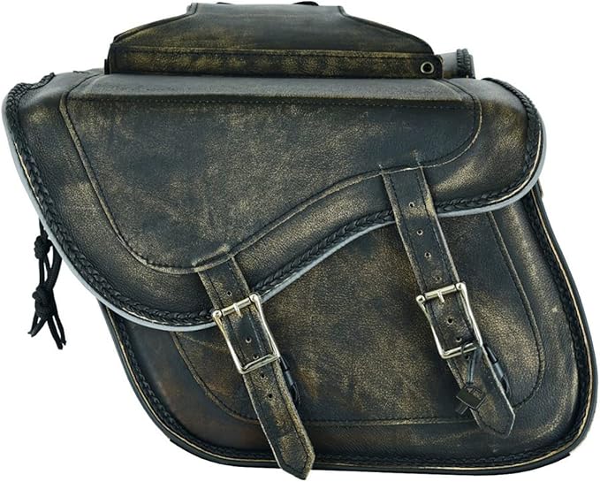 GARGOYLE BELLS Motorcycle Saddle Bags Genuine Leather Motorcycle Luggage Bag - Image 2