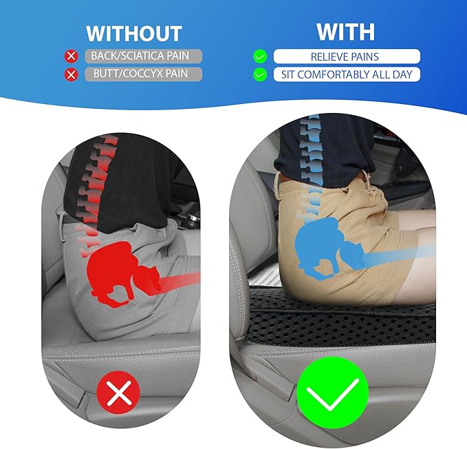 Car Seat Cushion, Comfortable Memory Foam Seat Pillow - Image 3