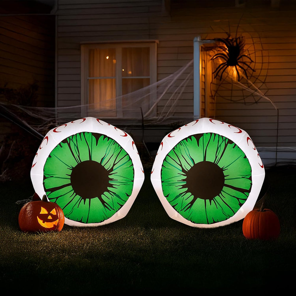 Outvita 2 Packs Halloween Inflatables Set of Lighted Eyes Decoration, 3Ft Blo...