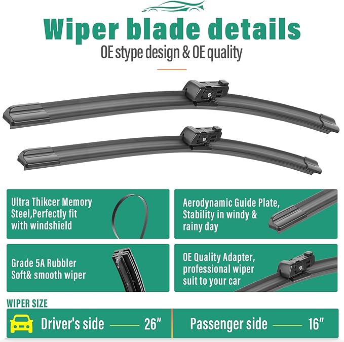 26" 16" 13" Windshield Wiper Blades Replacement - Image 3