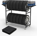 Tire Storage Rack 57" x 55.1" x 20" w/Anti-dust Cover, Adjustable Rolling Tire
