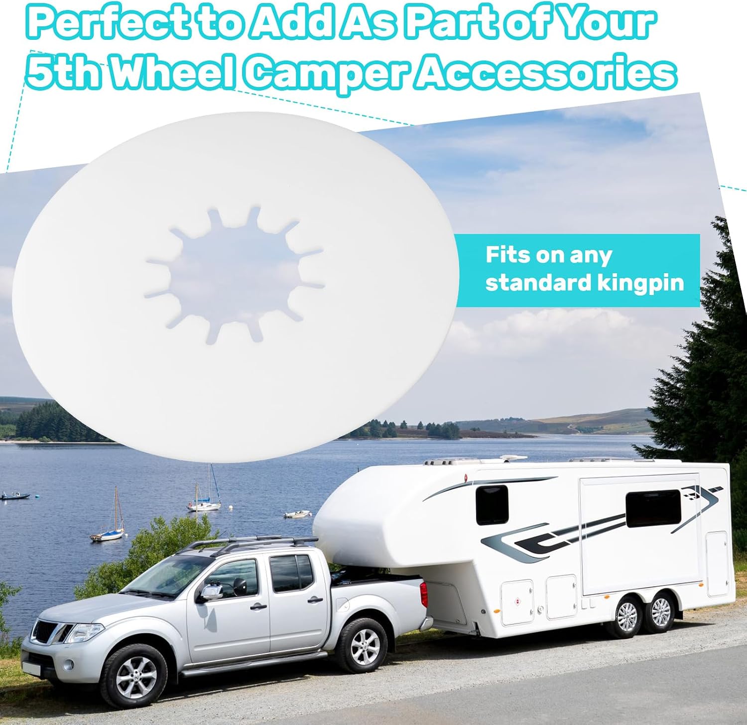 5th Wheel Lube Plate, 10-Inch Heavy-Duty Nylon | Grease-Free, For Fifth Wheel RV Trailers, For Campers, For Tow Vehicles, Hitch Pad