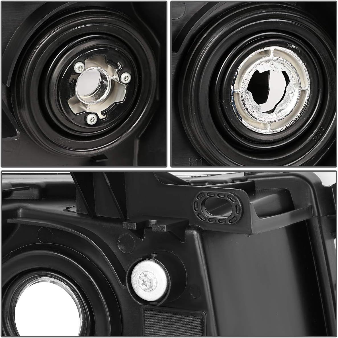 DNA MOTORING HL-OH-CSIL07-CH-CL1 Pair of Chrome Housing Headlights Compatible with 07-13 Silverado 1500/07-14 Silverado 2500 HD 3500