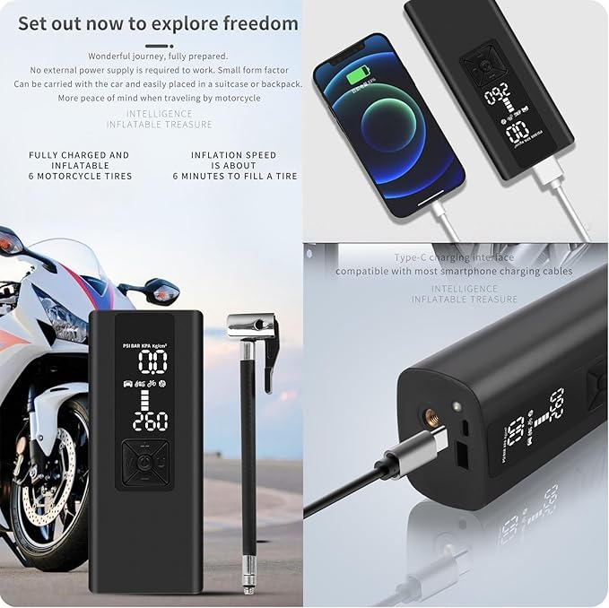 Portable Cordless Tire Inflator Air Compressor Pump - Image 8