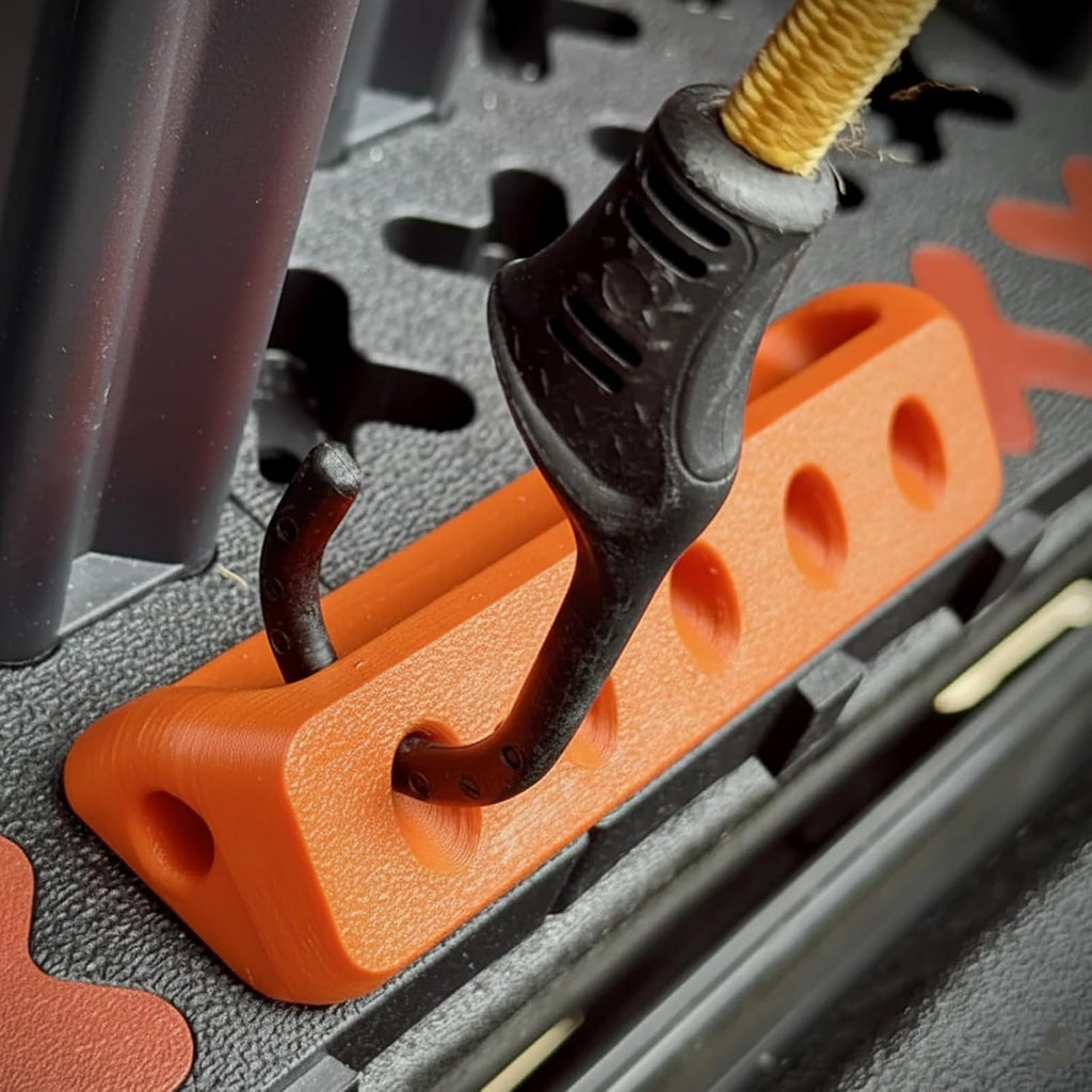 2Pcs Pull Handle Compatible with Tmat Truck Bed Cargo System, Low Profile Cargo System Grip Handle with Bungee Holes, Secure Angled Design for Truck Bed Organization (Red)