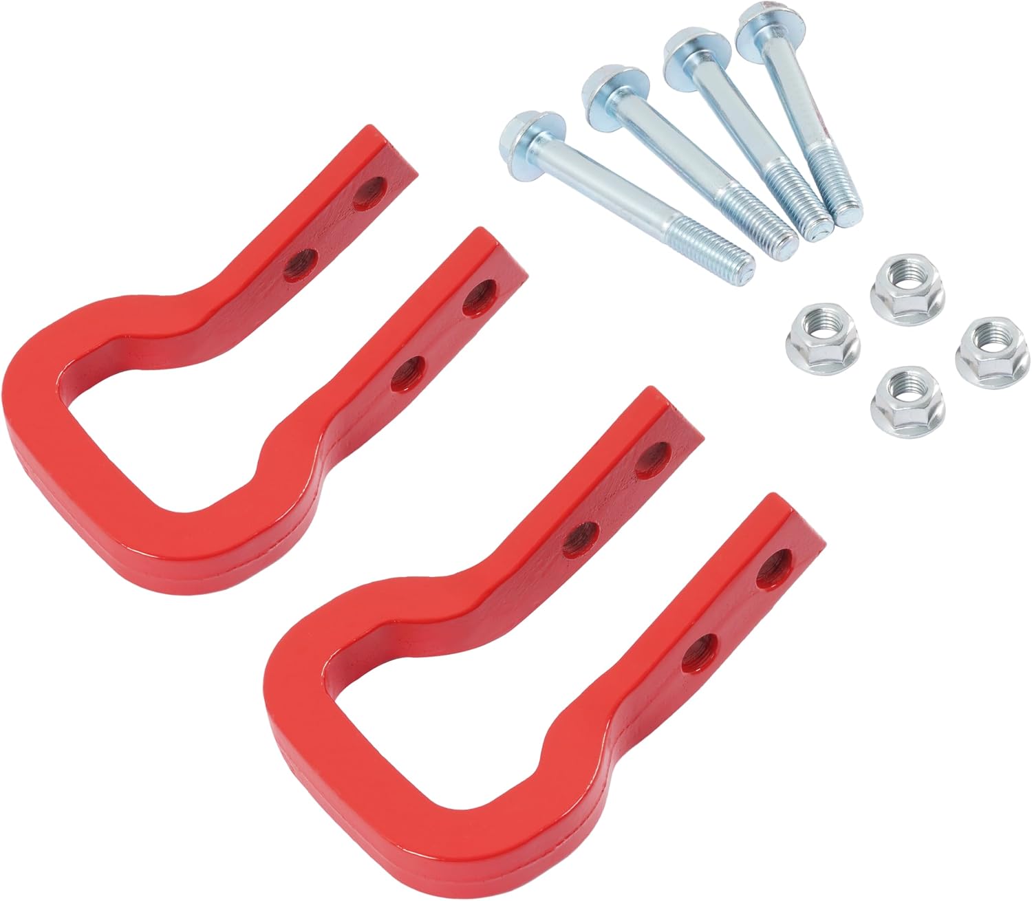 ALMULOO 2PCS Front Tow Hooks Compatible with 2023 2024 Chevrolet Colorado/2023-2025 GMC Canyon Replacement for 85137122 Steel (Red)